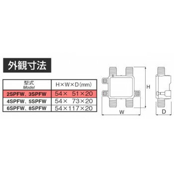 【クーポン配布中】マスプロ電工 4K・8K衛星放送(3224MHz)対応 1端子電流通過型 2分配器 屋内用 2SPFW-P 3