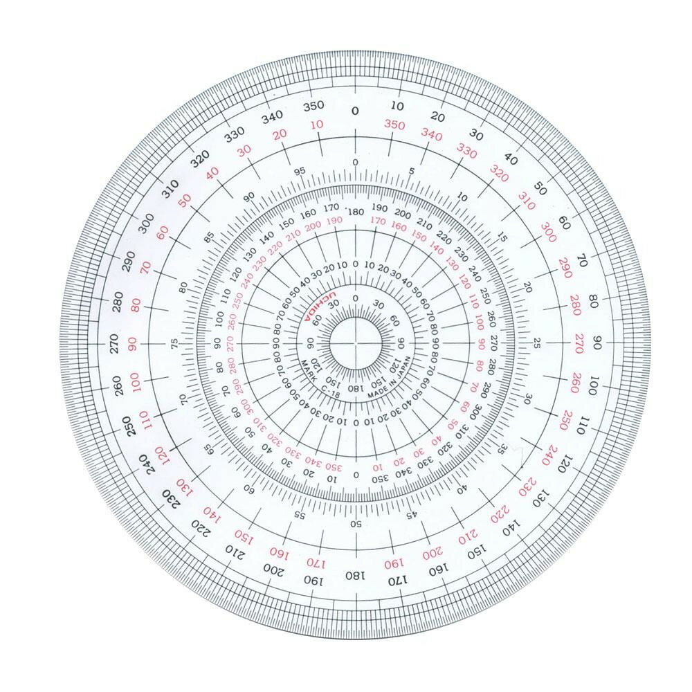 【クーポン配布中&マラソン対象】全円分度器 18cm型 1-822-0002