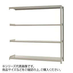 【ポイント20倍】軽中量ラック　耐荷重200kgタイプ　連結　間口1200×奥行450×高さ1800mm　4段　アイボリー