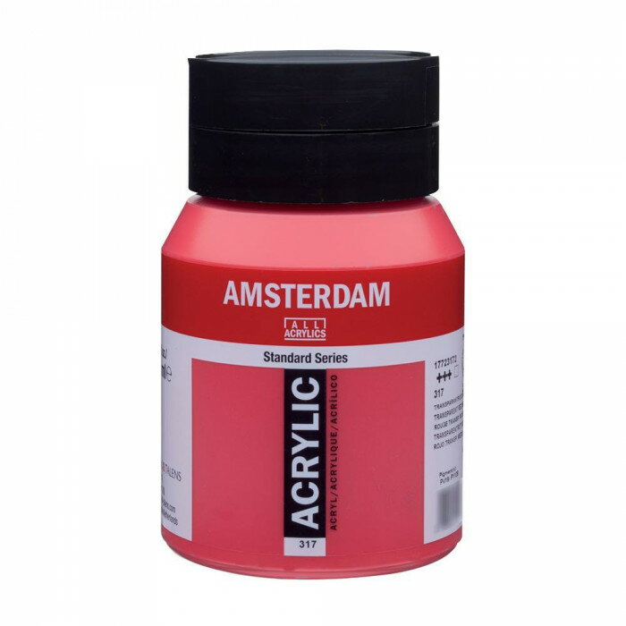 AMSTERDAM　アムステルダム　アクリリックカラー500ml　トランスペアレントレッドミディアム317 407382