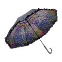 ユーパワー 名画フリルジャンプ傘(晴雨兼用) モネ「モネのアイリスガーデン」 AU-02607