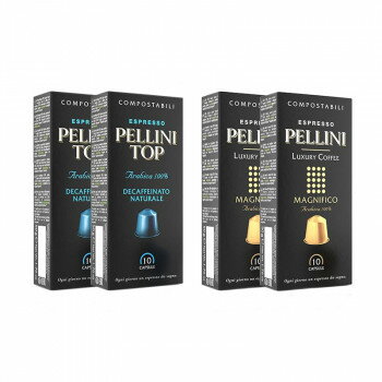 【ポイント20倍】Pellini(ペリーニ) エスプレッソカプセル デカフェ＆マグニフィコ 各2箱セット