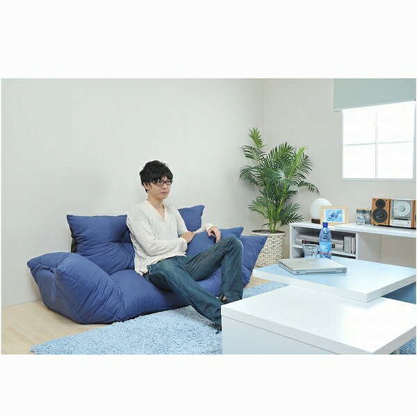 【ポイント20倍】新ジャンボカウチソファ★ネイビー