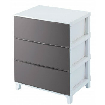 【ポイント20倍】ルームス　シェード　ワイド　3段チェスト　(組立式)　RSD-S543　SGY・サンドグレー