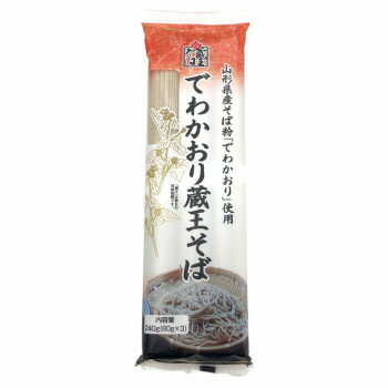 山形県産そば粉「でわかおり」を使用した蕎麦です。でわかおりは在来種の蕎麦粉に比べて大粒で香りが高いのが特長です。甘みがありのどごしに優れた蕎麦です。※納品書・領収書・案内状等の同封はできません。ご了承ください。内容量240g×20袋サイズ個装サイズ：33×23×9cm重量個装重量：5100g仕様賞味期間：製造日より390日生産国日本fk094igrjs