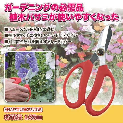 【クーポン配布中】ジャステム 使いやすい植木バサミ お花鋏 165mm 811813