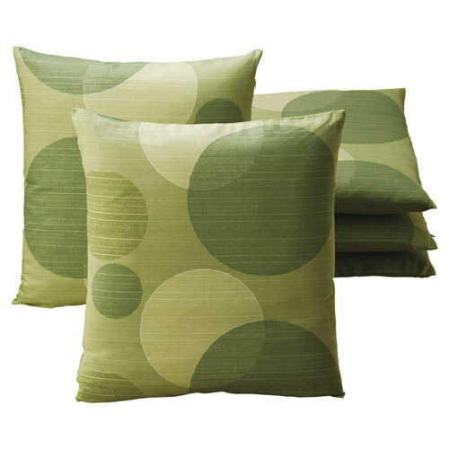 【ブラックフライデーでP最大47倍】座布団カバー5枚セット(丸重ね) グリーン K10508334