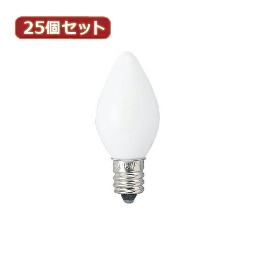 【ポイント20倍】YAZAWA 25個セット ローソク球10Wホワイト C301210WX25
