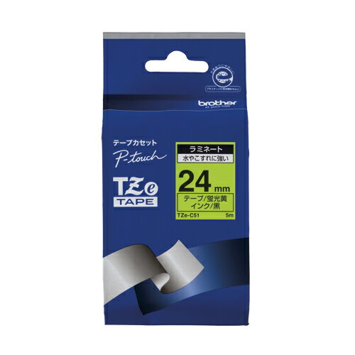 【マラソンでP最大46.5倍】(まとめ) ピータッチテープ ブラザー ピータッチ用 テープカートリッジ Kイエロー TZE-C51 4977766702720 ●24mm幅 1個【×5セット】