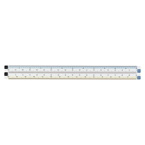 （まとめ） 三角スケール 岡本製図器械 折りたたみ縮尺スケール8面 白 75746 4960910757462 ●目盛：30cm 1本【10×セット】