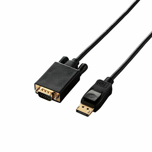【クーポン配布中】エレコム 変換ケーブル DisplayPort-VGA 2.0m ブラック CAC-DPVGA20BK