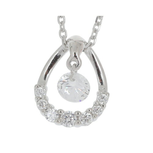 【クーポン配布中】Pure ネックレス ペンダント レディース アクセサリー ストーン キュービック ジルコニア スイング シルバー ドロップ psp-201