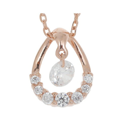 【クーポン配布中】Pure ネックレス ペンダント レディース アクセサリー ストーン キュービック ジルコニア シルバー ピンクゴールド ドロップ psp-3...