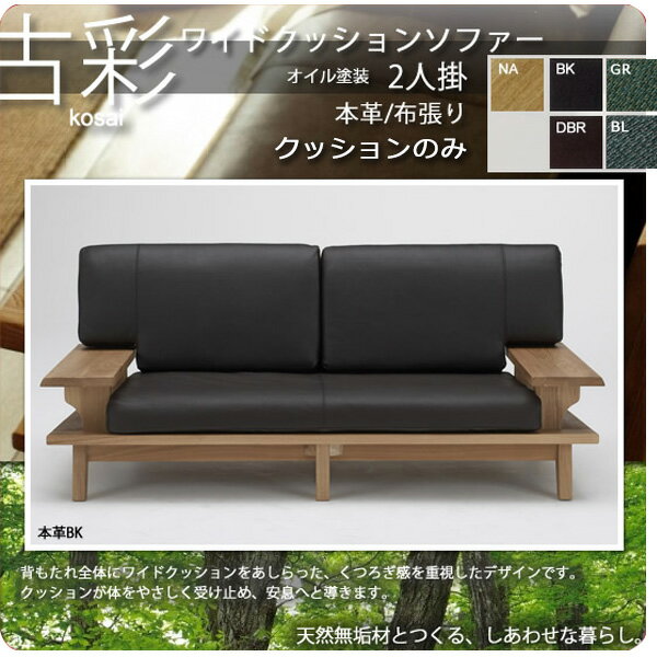 【クーポン配布中】人にも環境にもやさしい家具シリーズ【古彩】★ワイドクッションソファー2人掛KO-2P クッションのみ