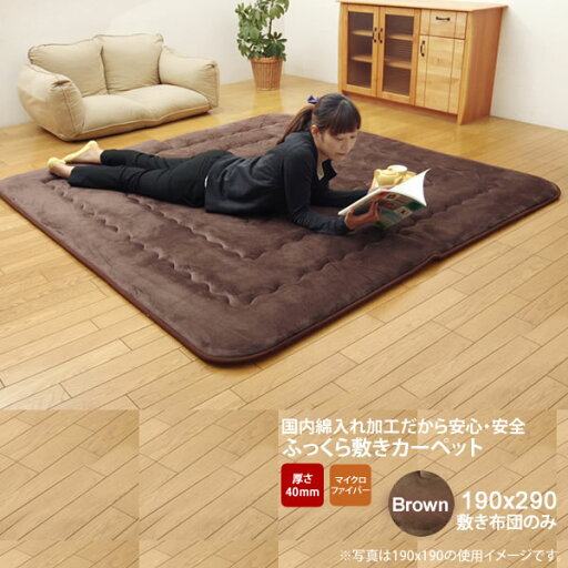 【クーポン配布中】ブラウン(brown) 190×290 敷き布団のみ★ 国産固綿40mm使用 マイクロファイバー生地 ふっくら敷 送料無料 日本製 【代引不可】 【クーポン配布中】ブラウン(brown) 190×290 敷き布団のみ★ 国産固綿40mm使用 マイクロファイバー生地 ふっくら敷 送料無料 日本製 【代引不可】