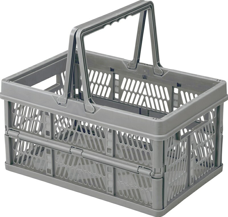 【ポイント20倍】スタッチボックス W38×D26×H20 折りたたみ時:W38×D26×H6 グレー