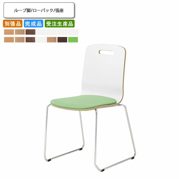 【クーポン配布中&ブラックフライデー対象】ダイニングチェア ループ脚 ローバック 張座 別張品 業務用家具 送料無料 完成品 日本製 店舗 施設 コントラクト