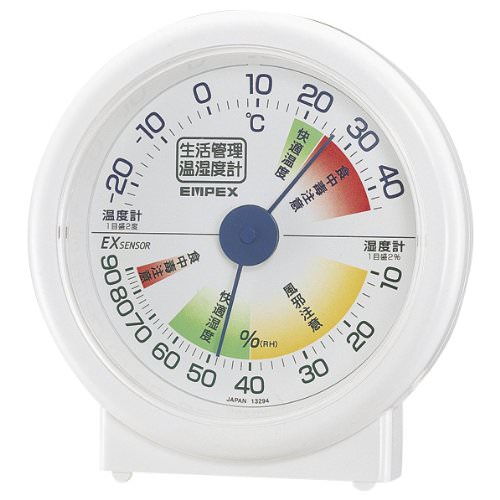 【ポイント20倍】EMPEX 生活管理 温度・湿度計 卓上用 TM-2401 ホワイト