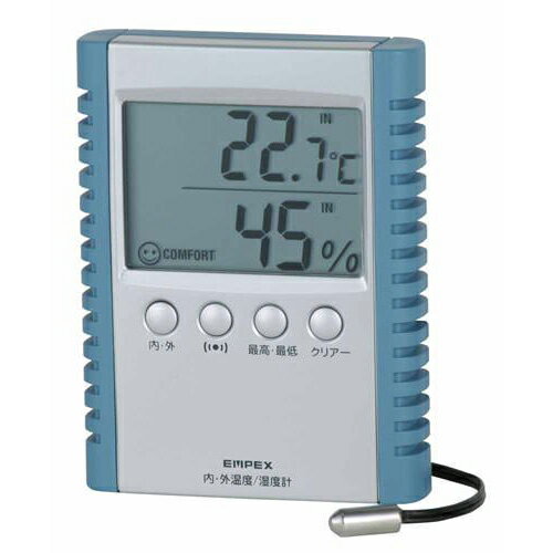 【ポイント20倍】EMPEX デジコンフォII デジタル湿度計 内外温度計 TD-8172