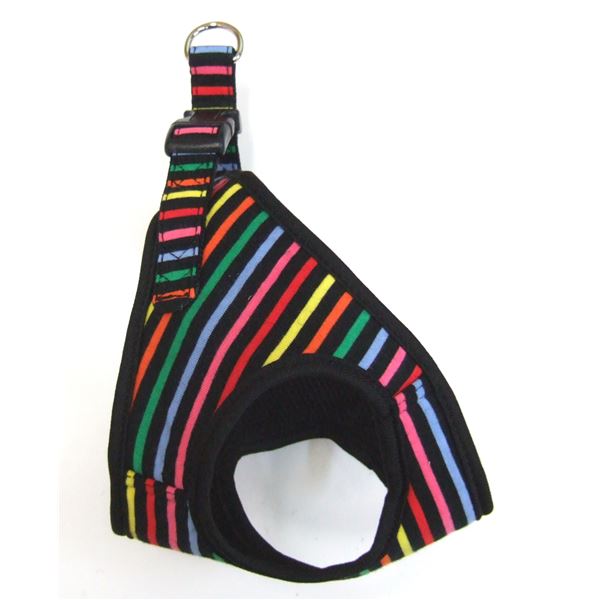 【クーポン配布中】岡野製作所 ストライプソフトハーネス S マルチブラック【ペット用品】【ハーネス】