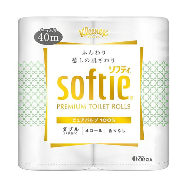 【ブラックフライデーでP最大47倍】（まとめ） 日本製紙クレシア クリネックス ソフティダブル 40m 1セット（40ロール：4ロール×10パック） 【×3セット】