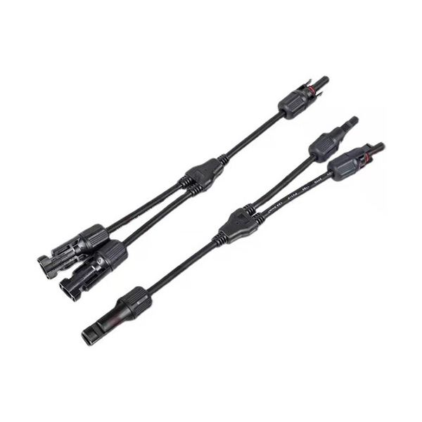 【ポイント20倍】（まとめ）アサガオ ソーラーパネル並列接続用二股ケーブル ASYC-JP 1セット(2本)【×3セット】