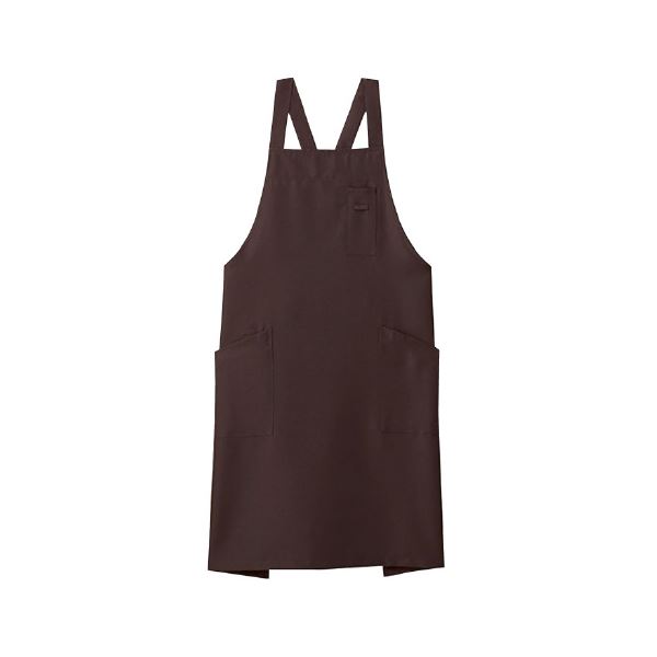 【ポイント20倍】胸当てエプロンFK7163 ブラウン