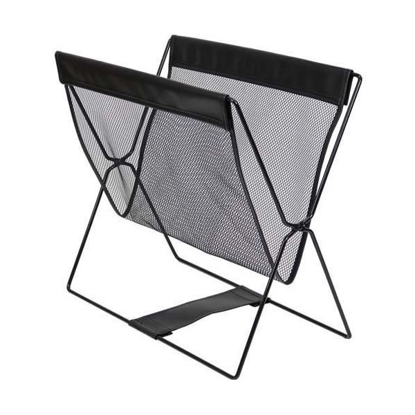 【ポイント20倍】サワフジ レザー調ハンモック型メッシュバスケット ブラック MB-058