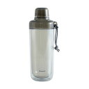ピーコック クリアボトル(ダブルウォール)キャップタイプ480ml スモーク 8.8×7.9×22.4cm C6129834(3)