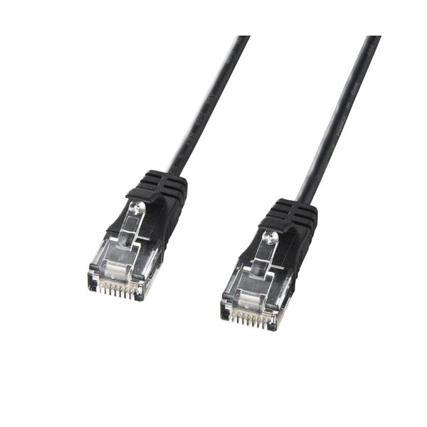 【クーポン配布中】【5個セット】 サンワサプライ カテゴリ6準拠極細LANケーブル KB-SL6-0015BKX5