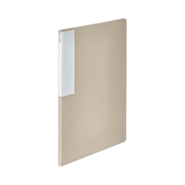 【ポイント20倍】（まとめ） TANOSEEクリヤーブック（再生PP） A4タテ 12ポケット 背幅10mm グレージュ..