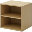 キューブボックス 棚付 ナチュラル(NA) 組立品【代引不可】