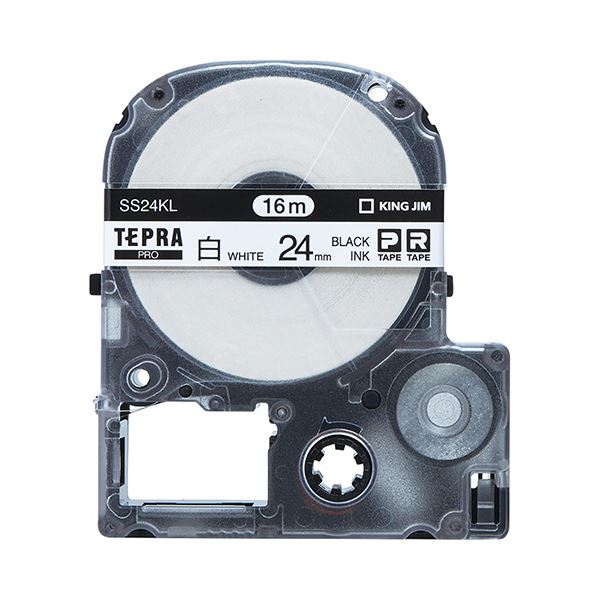 【マラソンでP最大49倍】キングジム テプラ PRO テープカートリッジ ロングタイプ 24mm 白/黒文字 SS24KL-5P 1パック(5個)
