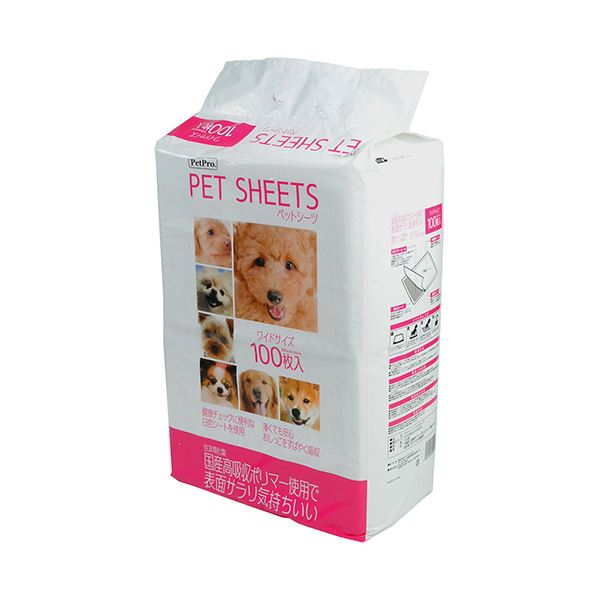 【ポイント20倍】(まとめ）ペットプロジャパン PetPro ペットシーツ ワイド 1パック（100枚）【×10セット】