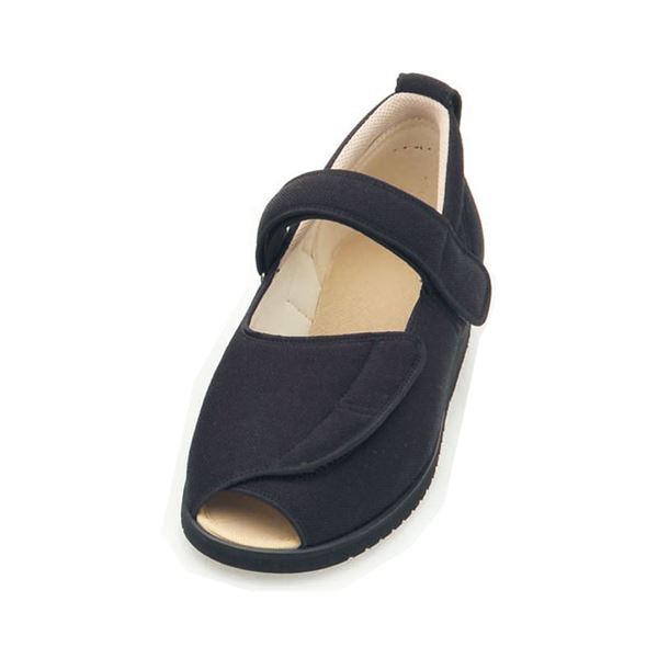 【クーポン配布中】介護靴 施設・院内用 オープンマジック2 3E 1015 片足 徳武産業 あゆみシリーズ ／L (23.0〜23.5cm) ブラック 右足のサムネイル