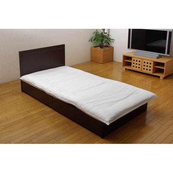 敷き布団カバー シングル 寝具 機能性 羽毛タッチ 『クリーンガード』 アイボリー 約105×215cm【代引不可】