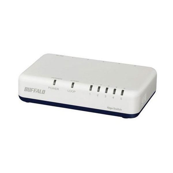 【ポイント20倍】BUFFALO バッファロー Giga対応 スイッチングハブ 5ポート ホワイト LSW6-GT-5EP/WH