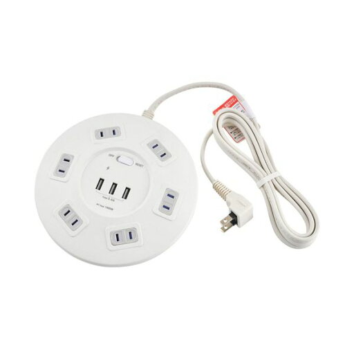 ELPA 耐雷丸形集中スイッチ付 USBタップ 6個口+3ポート 2m WLS-R6332BUA(W) 1個 ELPA 耐雷丸形集中スイッチ付 USBタップ 6個口+3ポート 2m WLS-R6332BUA(W) 1個
