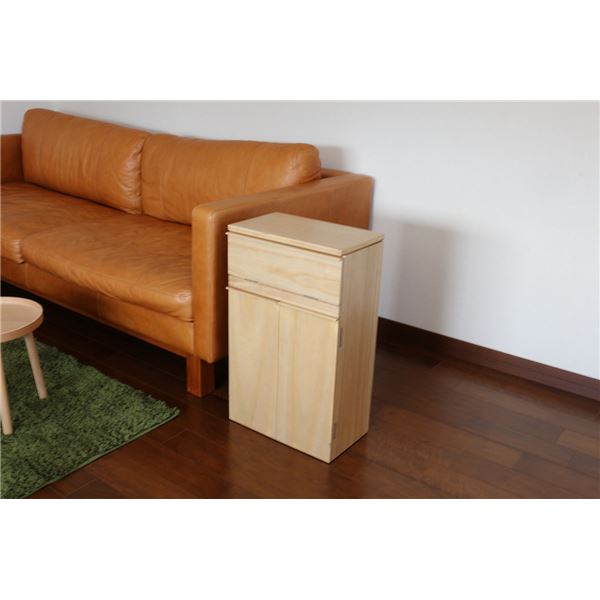 【ポイント20倍】コスメワゴン ナチュラル 木製 天然木 ボックス付き キャスター付き 鏡台 化粧台 ドレ..