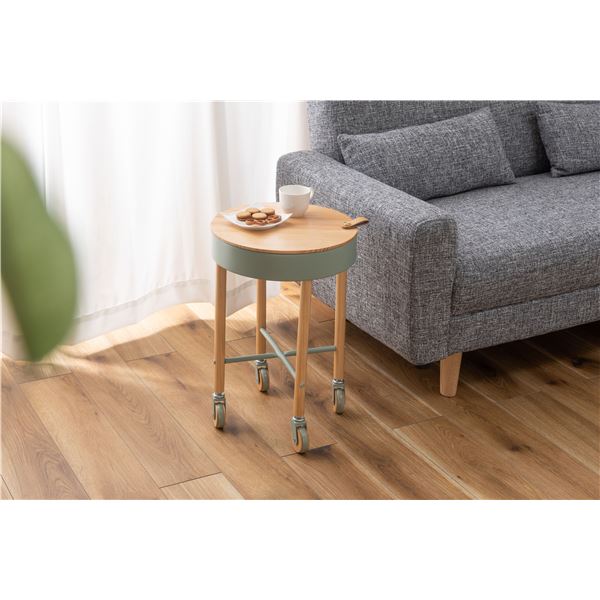 【クーポン配布中】サイドテーブル 約W35×D35×H51.5cm グリーン 組立品