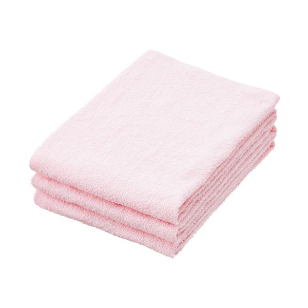 【クーポン配布中】（まとめ） 林 ビーネカラーフェイスタオル ピンク FM436702 1パック（3枚） 【×3セット】