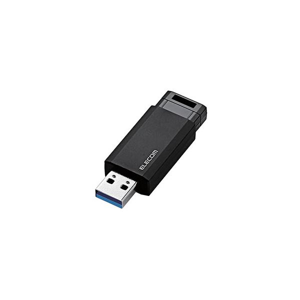 【ポイント20倍】エレコム USBメモリー／USB3.1（Gen1）対応／ノック式／オートリターン機能付／128GB／ブラック MF-PKU3128GBK