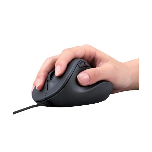 エレコム 静音 有線マウス EX-G 5ボタン Lサイズ M-XGL30UBSKBK ブラック