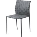 チェア ダークグレー 合皮 (約W43×D52×H80.5×SH45cm) 完成品