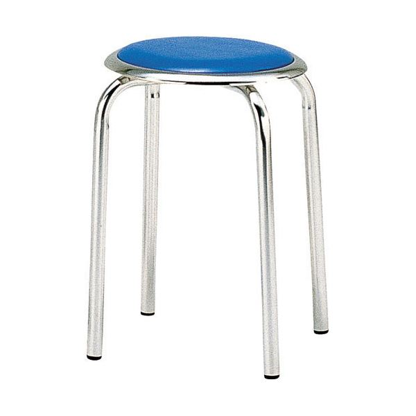 【クーポン配布中&ブラックフライデー対象】TOKIO 丸イス(スタッキングチェア/スツール) M-24M ブルー ビニールシート張り