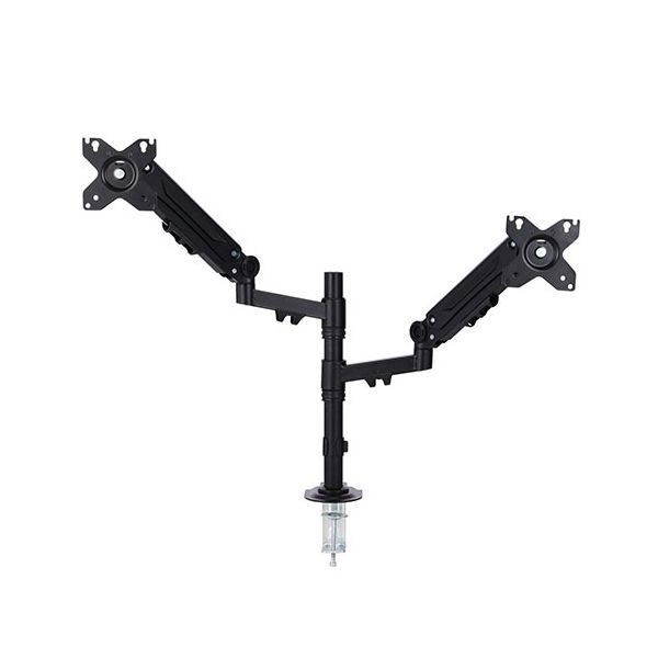 エレコム メカニカルスプリング式モニターアーム（デュアルアーム2画面／支柱） ブラック DPA-DSP01BK