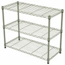 19Φスチールラックセット 幅約75×奥行35 3段 グリーン 組立品【代引不可】