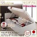 【ポイント20倍】収納ベッド セミダブル・ラージ【横開き】【Pratipue】【マルチラススーパースプリングマットレス付】ダークブラウン 国産跳ね上げ収納ベッド【Pratipue】プラティーク【代引不可】