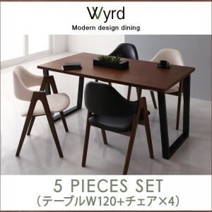 【ポイント20倍】ダイニングセット 5点セット（テーブルW120＋チェア×4）【チェア4脚】ブラック 【Wyrd..