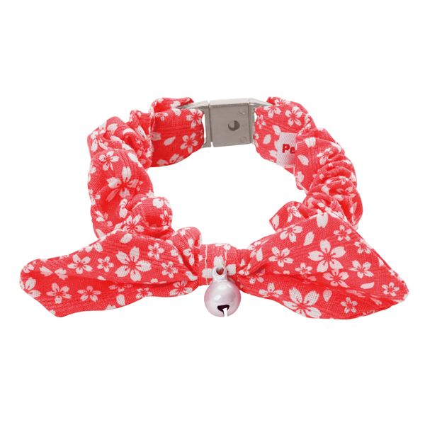 【クーポン配布中】（まとめ）猫小町シュシュ 桜 レッド【×3セット】 (猫用品)